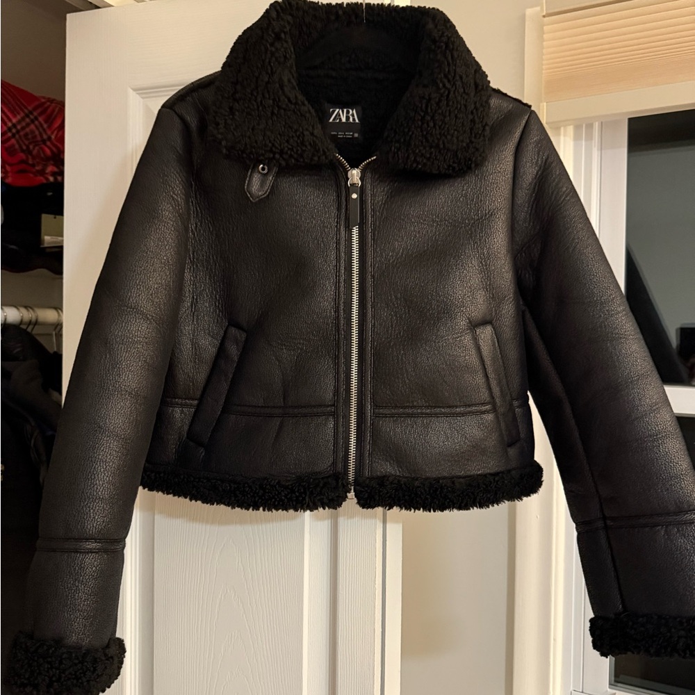 Zara Black Bomber Jacket
